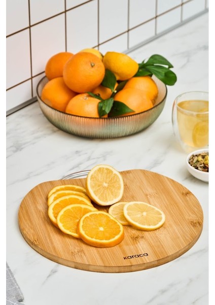 Büyük Yuvarlak Bambu Kesme Tahtası, 28 Cm, Doğal ve Şık Tasarım indirimleri