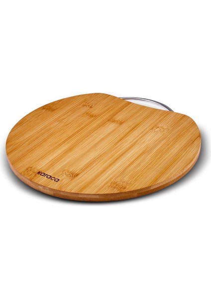 Büyük Yuvarlak Bambu Kesme Tahtası, 28 Cm, Doğal ve Şık Tasarım
