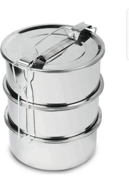 3'lü Orta Boy Yemek Saklama Kabı, 17X6 Cm, 3-4 Kişilik, Şık ve Kullanışlı