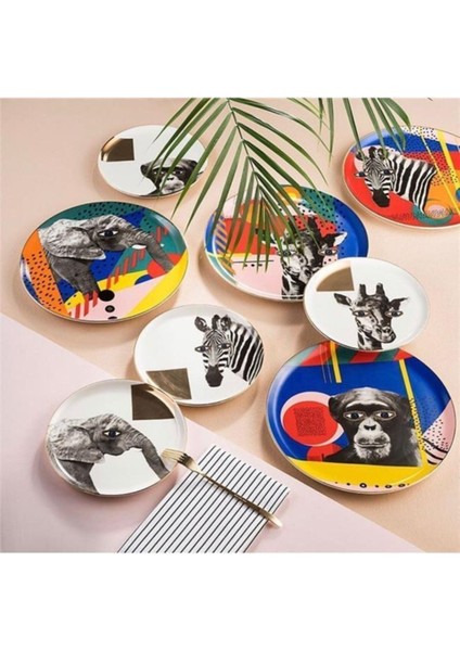 Doğal Temalı 20CM Giraffe Düz Tabak, Beyaz Renk, Şık ve Dayanıklı Tasarım