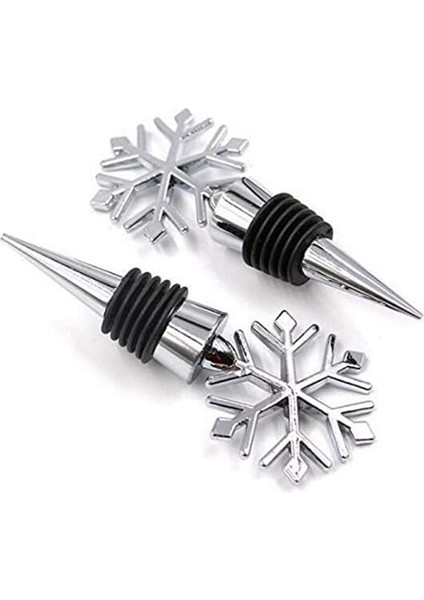 Beyaz Kar Tanesi Yeniden Kullanılabilir Dekoratif Şişe Tıpası 1 Adet