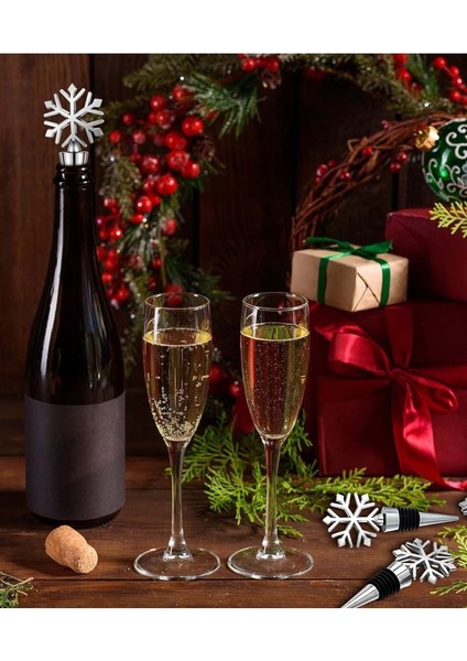 Beyaz Kar Tanesi Yeniden Kullanılabilir Dekoratif Şişe Tıpası 1 Adet fırsatları