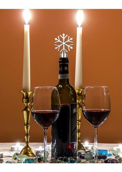 Beyaz Kar Tanesi Yeniden Kullanılabilir Dekoratif Şişe Tıpası 1 Adet indirimleri