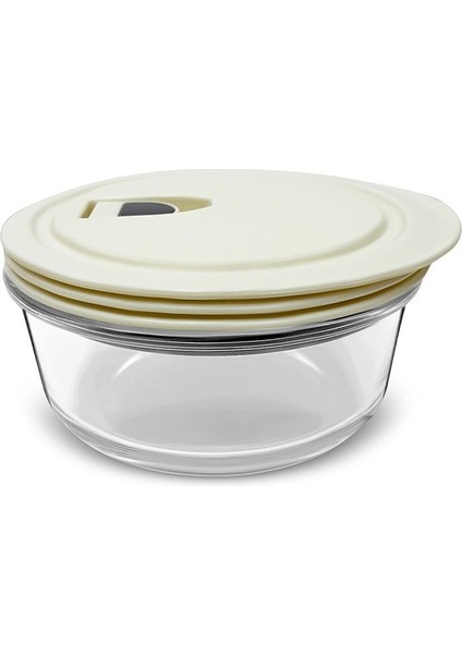 Vakumlu Kapaklı Cam Saklama Kabı 0.6 Lt Bej, Şık ve Pratik Mutfak Gereci indirimleri