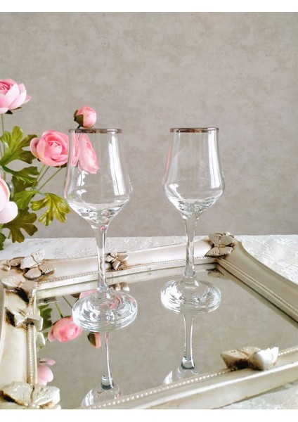 2'li Gümüş Yaldız Cam Su ve Kahve Bardağı Takımı fiyatları