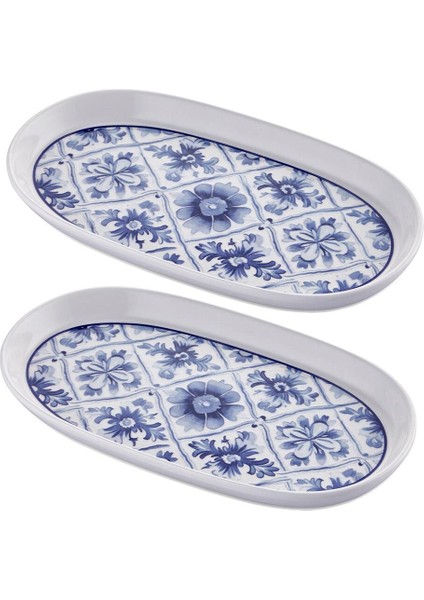 Çok Renkli Oval Servis Takımı, 29 Cm, 2'li Set