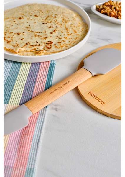 Çift Taraflı Ahşap Spatula 30 Cm, Gri Renkli, Dayanıklı ve Şık Tasarım fiyatları