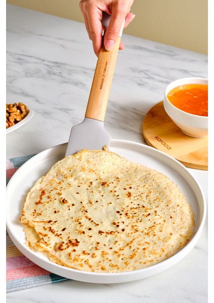 Çift Taraflı Ahşap Spatula 30 Cm, Gri Renkli, Dayanıklı ve Şık Tasarım modelleri