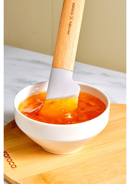 Çift Taraflı Ahşap Spatula 30 Cm, Gri Renkli, Dayanıklı ve Şık Tasarım fırsatları
