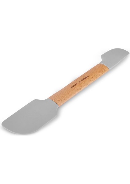 Çift Taraflı Ahşap Spatula 30 Cm, Gri Renkli, Dayanıklı ve Şık Tasarım indirimleri