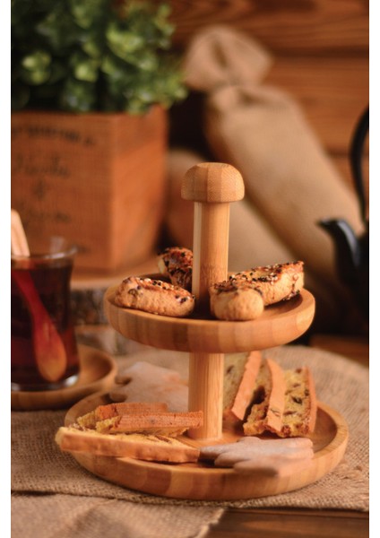 2 Katlı Sunum Kutusu, Kahverengi, Şık ve Kullanışlı Tasarım