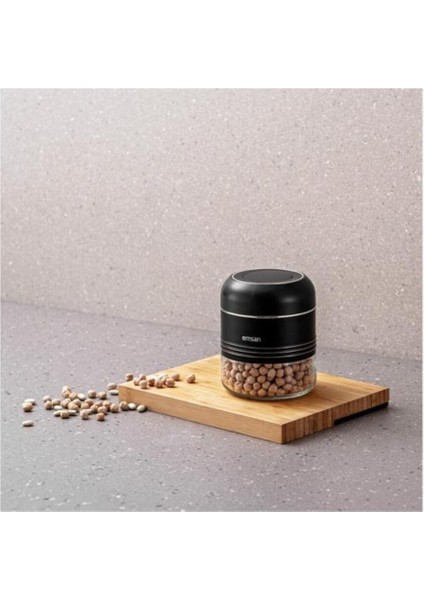 Şık 420 ml Siyah Saklama Kavanozu, Ev ve Ofis Kullanımı Için Ideal Seçim