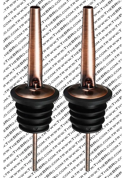 Kahverengi Vintage Eskitme Paslanmaz Çelik Şişe Dökücü ve Tıpa Seti