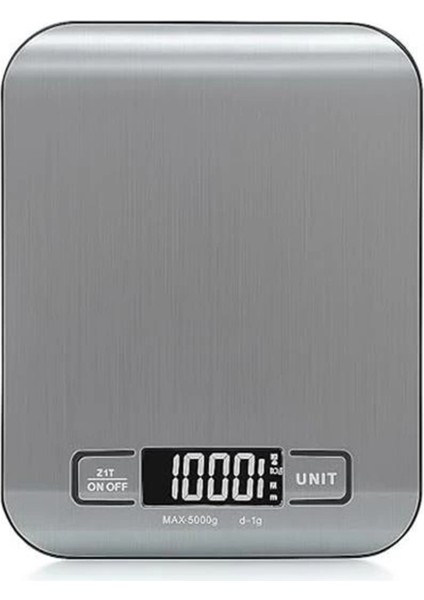 Hassas Dijital Mutfak Tartısı – 5000G / 1g Paslanmaz Çelik, LCD Ekranlı