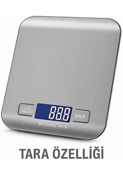 Hassas Dijital Mutfak Tartısı – 5000G / 1g Paslanmaz Çelik, LCD Ekranlı modelleri