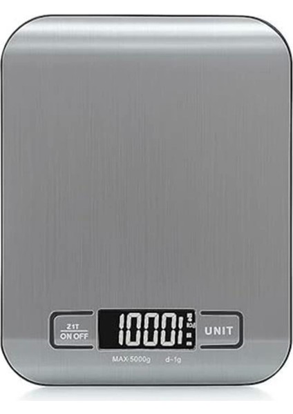 Hassas Dijital Mutfak Tartısı – 5000G / 1g Paslanmaz Çelik, LCD Ekranlı