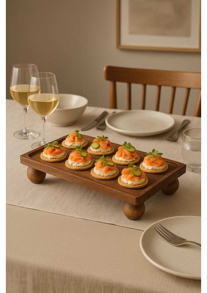 Doğal Ahşap Dikdörtgen Sunum Standı 17X30 Cm, Estetik ve Şık Tasarım