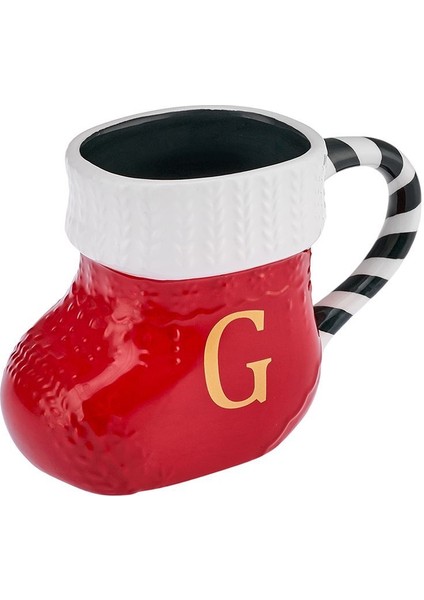 Kırmızı Yılbaşı G Harfli Sıcak Içecek Kupa, Şık ve Eğlenceli Tasarım fiyatları