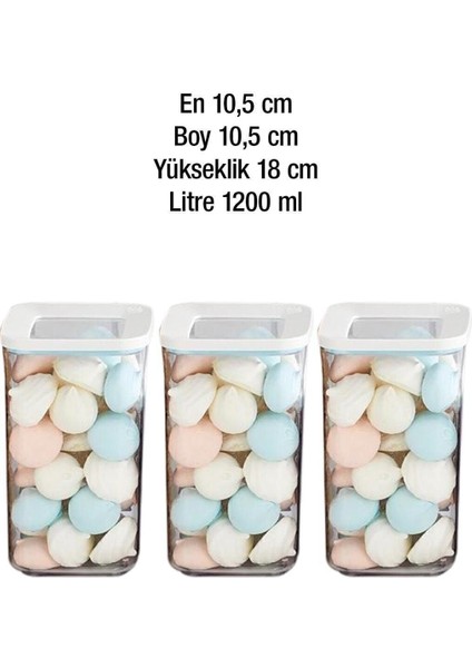 3'lü Kare Saklama Kabı Turuncu, Dayanıklı ve Şık 1200ML Set modelleri