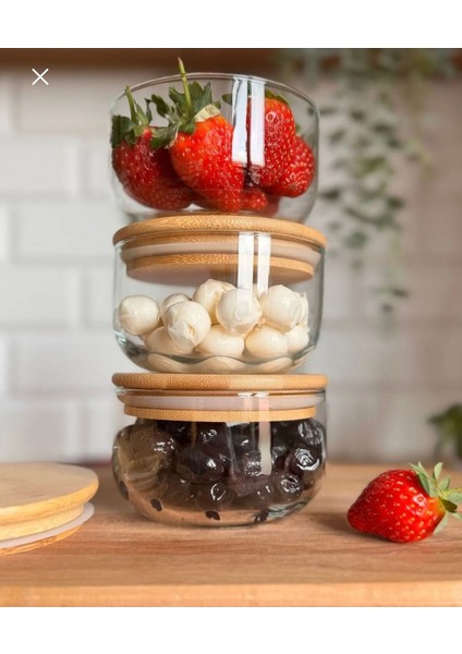 Vakumlu Bambu Kapaklı Cam Saklama Kabı, Kahvaltı ve Tüketim Için Ideal fiyatları