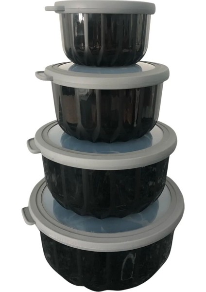 Siyah Vakumlu Saklama Kabı 4'lü, Şık ve Pratik Mutfak Çözümü fiyatları