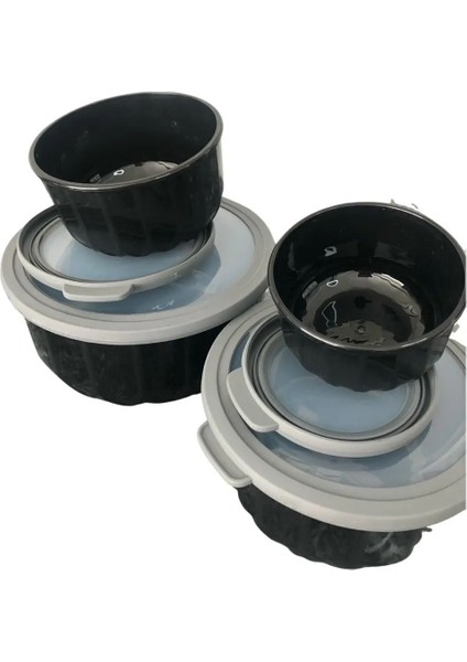 Siyah Vakumlu Saklama Kabı 4'lü, Şık ve Pratik Mutfak Çözümü modelleri