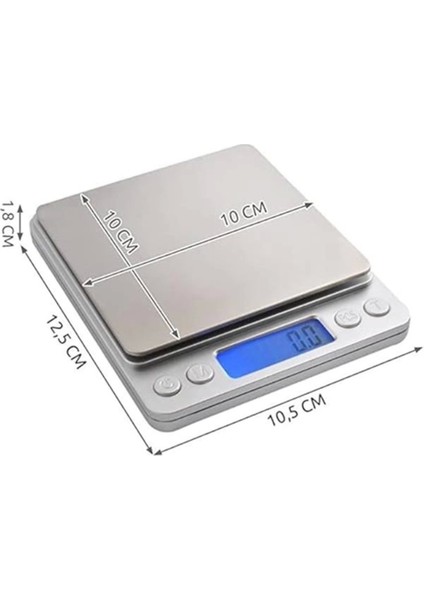Dijital Mutfak ve Ev Terazisi, 2 Kg, Hassas Ölçüm, Taşınabilir, Kullanışlı