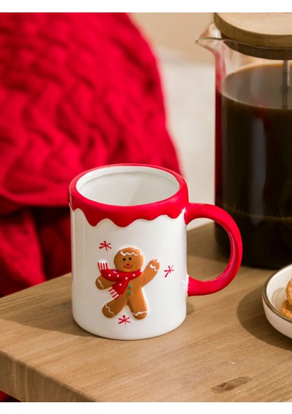 Ekru Yılbaşı Temalı Seramik Kupa, Sıcak ve Şık Tasarım