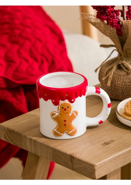 Ekru Yılbaşı Temalı Seramik Kupa, Sıcak ve Şık Tasarım fiyatları