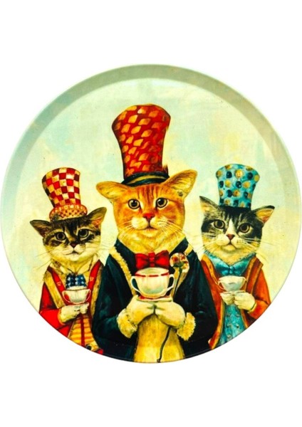 Kedi ve Istanbul Desenli 6'lı Mantar Tabanlı Bardak Altlığı 9cm Seti fırsatları