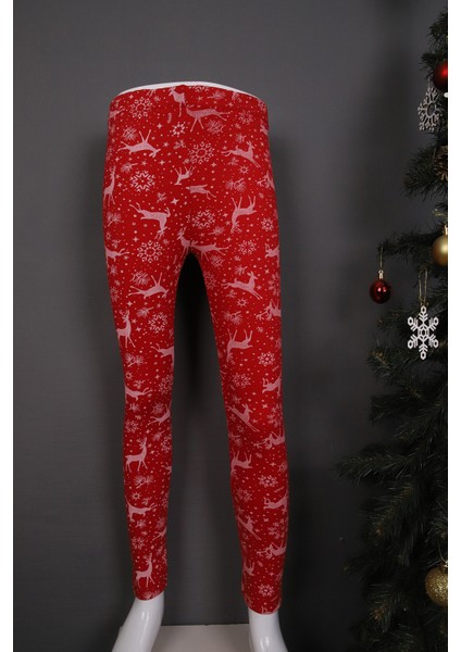 Noel Desenli Kız Tayt