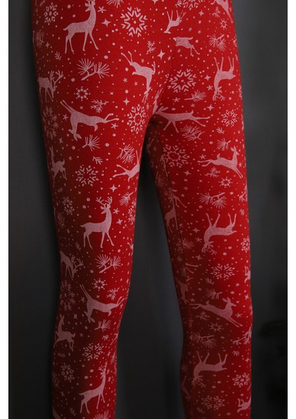 Noel Desenli Kız Tayt modelleri