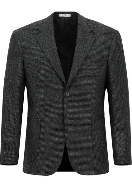 Regular Fit Kuşgözü Yünlü Klasik Ceket