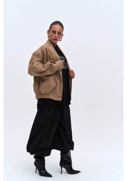 Bandera Koyu Bej Unisex Bomber Ceket modelleri