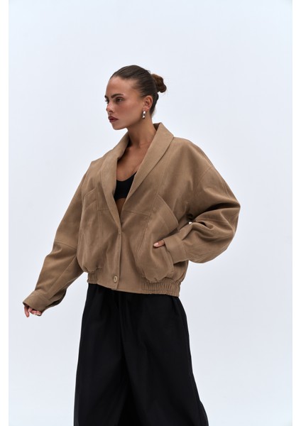 Bandera Koyu Bej Unisex Bomber Ceket fırsatları