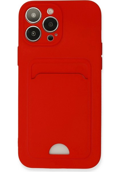 iPhone 13 Pro Max Kılıf Kelvin Kartvizitli Silikon - Kırmızı