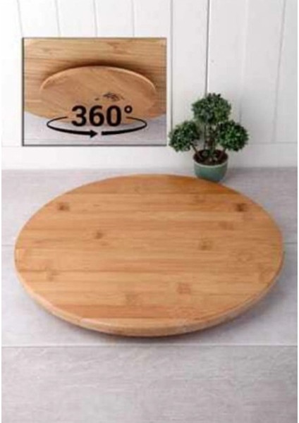 Bambu 360° Döner Sunum Tabağı, Pizza, Kahvaltı, Lahmacun, Peynir, 33X33CM fiyatları
