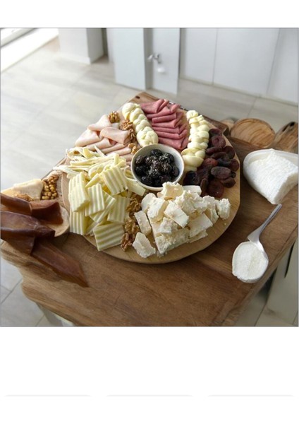 Bambu 360° Döner Sunum Tabağı, Pizza, Kahvaltı, Lahmacun, Peynir, 33X33CM