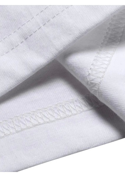 Baskılı Oversize Bisiklet Yaka T-Shirt - Beyaz modelleri