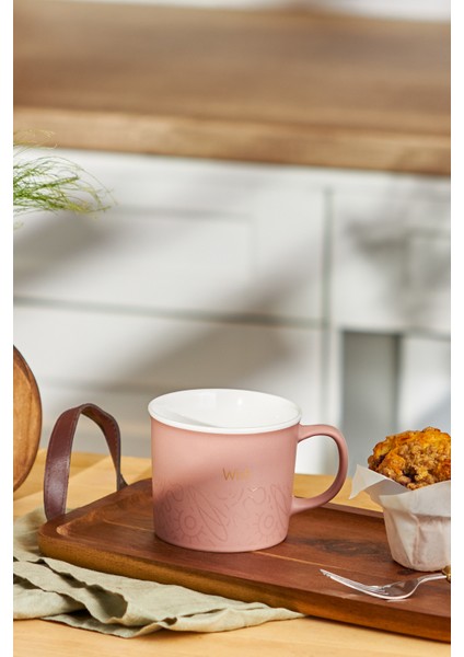 Kırmızı Mercan Renkli Seramik Kupa 350 Ml, Şık ve Dayanıklı Tasarım modelleri