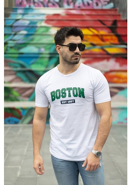 Erkek Boston Baskılı Süprem T-Shirt modelleri