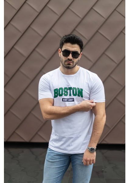 Erkek Boston Baskılı Süprem T-Shirt indirimleri