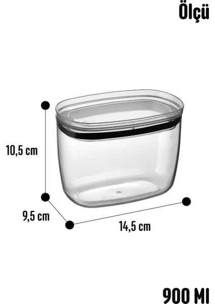 900 ml Vakumlu Silikon Kapaklı Kristal Saklama Kabı Seti, Baharatlık ve Erzak Saklama indirimleri