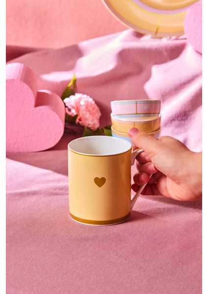 Sarı 355 ml Seramik Kupa, Şık ve Kullanışlı Içecek Kabı