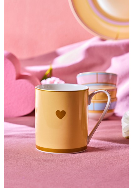 Sarı 355 ml Seramik Kupa, Şık ve Kullanışlı Içecek Kabı