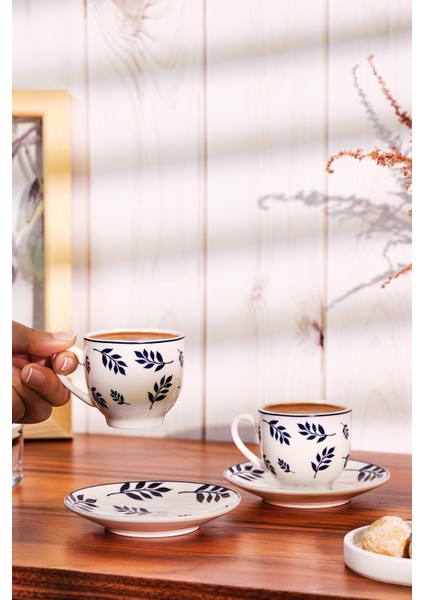 2 Kişilik 90 ml Lacivert Seramik Kahve Fincan Takımı fırsatları