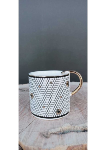 Bej Petek Desenli Sıcak Içecek Kupası, Şık ve Güzel Tasarım, Tek Veya Çoklu Satış