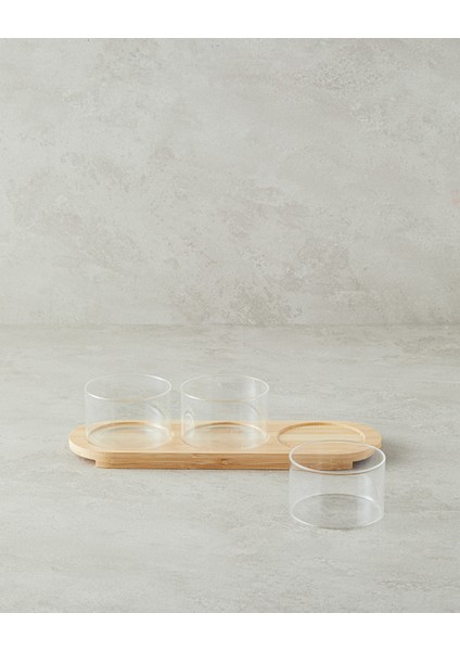 Şeffaf Borosilkat 3'lü Sunumluk, 34X10,5 Cm, Şık ve Kullanışlı Mutfak Aksesuarı fiyatları