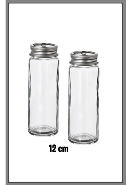 Beyaz Baharat Kavanozu Seti, Tuzluk ve Karabiberlik, 12 Cm, Şık ve Pratik Kullanım