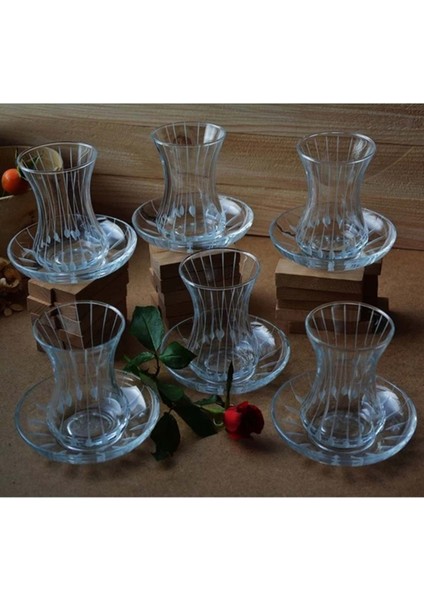 Ince Belli Çizgi Dekor Çay Takımı 12 Parça, Şık ve Zarif Tasarım